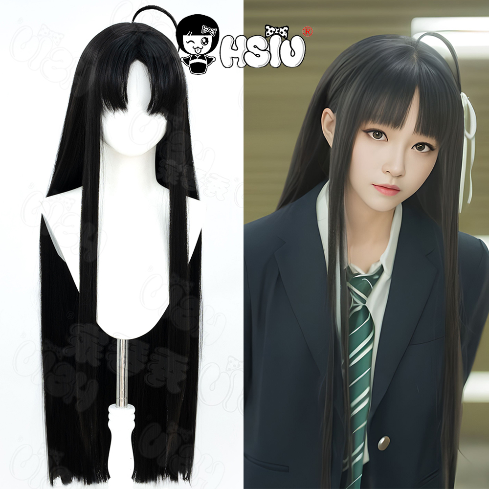 Anime Cosplay Girl With Black Hair - วิกคอสเพลย์อาวา ซูบารุ HSIU 80 ซม. ผมยาวสีดำ