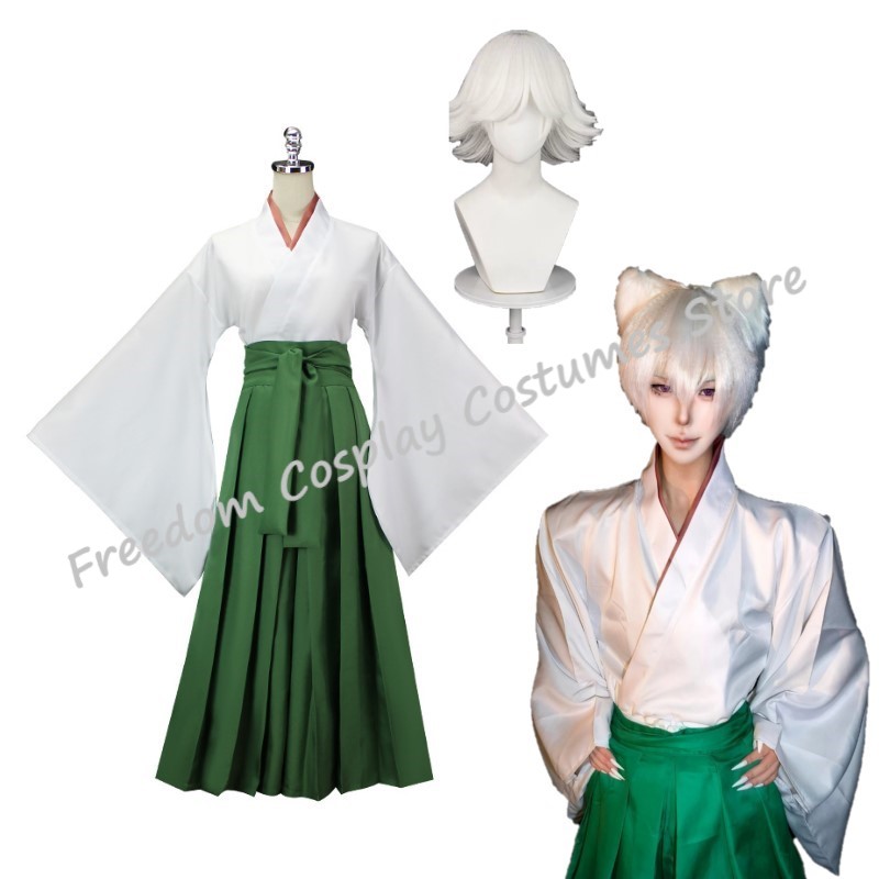 Anime Cosplay Kiss - Kamisama Kiss Hajimemashita Love Mizuki คอสเพลย์ชุดวิกผมสีเขียวกิโมโนกางเกงฮาโลวีน