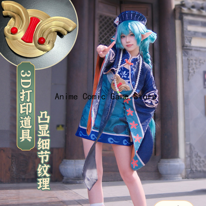 Anime Zombie Cosplay - ชุดคอสเพลย์มิกุ ซอมบี้ พร้อมวิกผม ชุดแวมไพร์จีนน่ารักสไตล์อนิเมะ สำหรับงานปาร์ตี้ฮาโลวีนสำหรับผู้หญิง