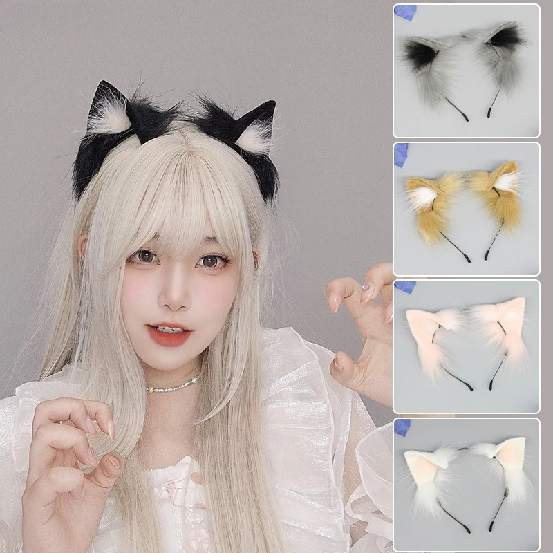 Anime Cosplay Girl With Black Hair - ที่คาดผมหูแมว 1 ชิ้น สำหรับฮาโลวีน ผู้หญิง ลายการ์ตูน