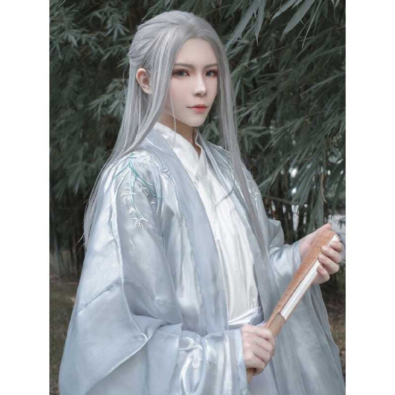 Anime Cosplay Japanese - ชุดคอสเพลย์อนิเมะชาย ฮันฟู ผมยาวตรง วิกผมเจ้าชายเอลฟ์ญี่ปุ่น สำหรับงานคาร์นิวัล การแสดงบนเวที