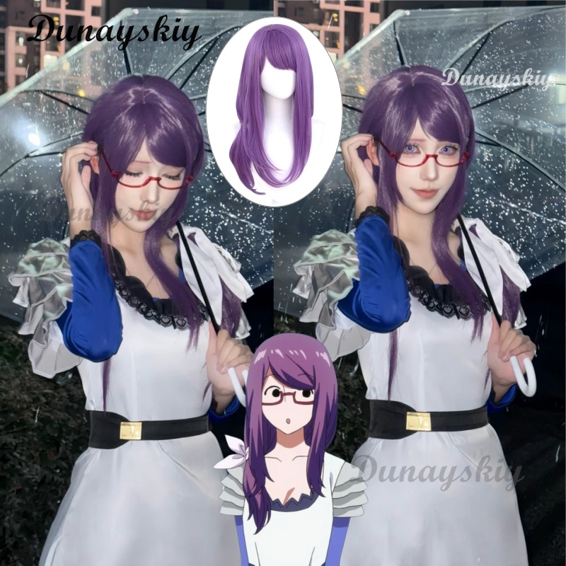 Anime Cosplay Glasses - อะนิเมะโตเกียว Kamishiro Rize สีขาวแขนยาวชุดคอสเพลย์ชุดวิกผมแว่นตาผู้ใหญ่ผู้หญิงเซ็กซี่ Carnival ชุดที่กําหนดเอง