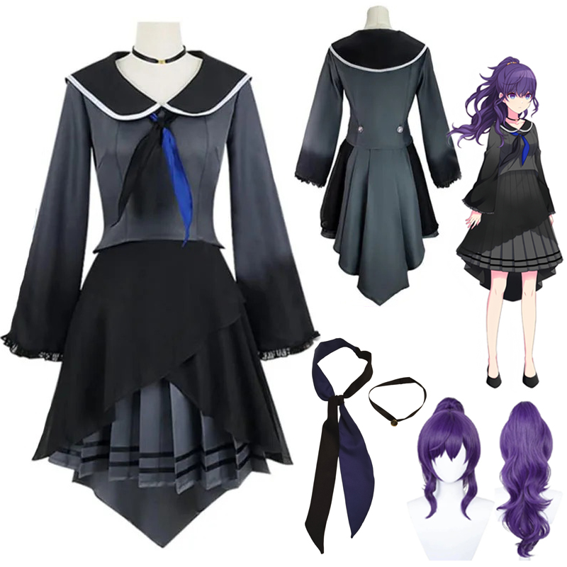 Anime Cosplay Japanese Girl - โปรเจคเซไคเกม อาซาฮินะ มาฟุยุอะนิเมะคอสเพลย์เครื่องแต่งกายชุดวิกผมชุดเต็มสำหรับหญิงสาวฮาโลวีนปาร์ตี้คาร์นิวัลเล่นตามบทบาท