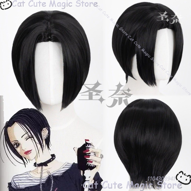 Anime Cosplay Girl With Black Hair - วิกผมสั้นสีดำสไตล์ Y2K สำหรับคอสเพลย์ตัวละครอนิเมะสาวน่ารัก แนว Jirai Kei