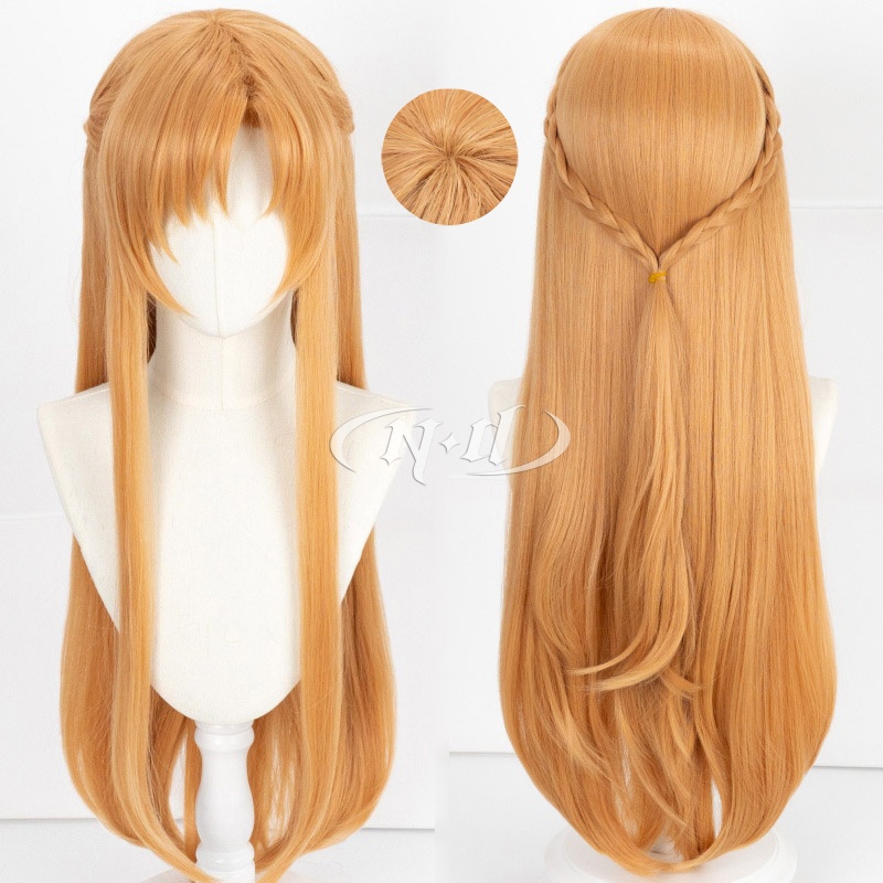 Sword Art Online Cape - ND Yuuki Asuna คอสเพลย์วิกผมอะนิเมะดาบศิลปะออนไลน์คอสเพลย์ยาว Chestnut ผมสําหรับเครื่องแต่งกายธีมปาร์ตี้สังเคราะห์ผม