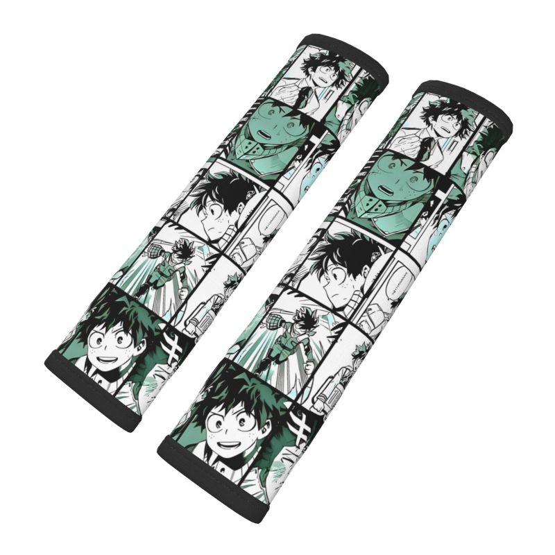 My Hero Academia Belt - ปลอกหุ้มเข็มขัดนิรภัยลายอนิเมะมายฮีโร่อะคาเดเมีย แบบนุ่มสบาย สายรัดไหล่ อุปกรณ์เสริมในรถยนต์ แพ็ค 2