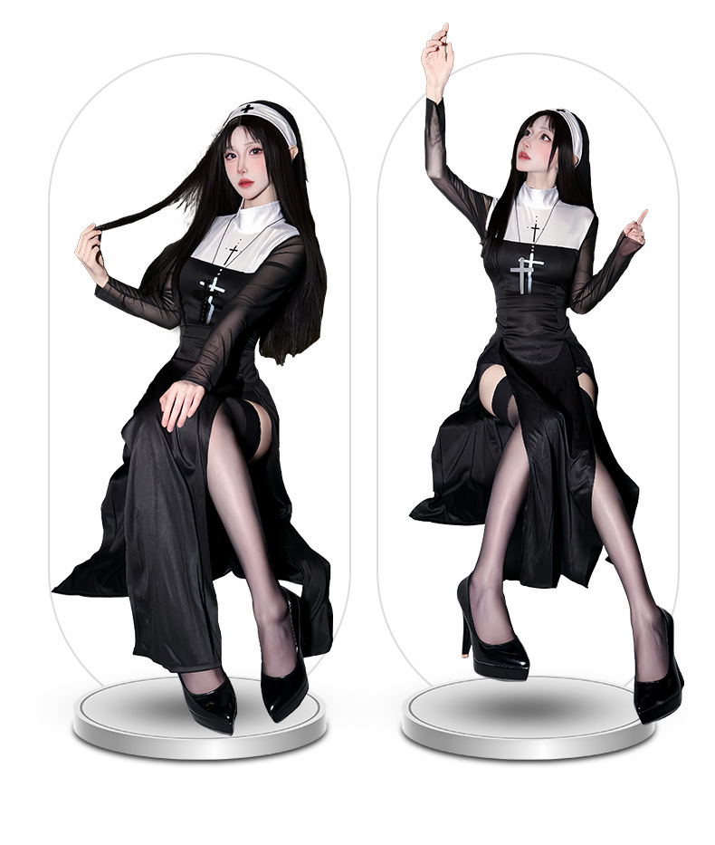 ชุดคอสเพลย์แม่ชีเซ็กซี่สำหรับผ - Anime Cosplay Nun บทวิจารณ์และราคา