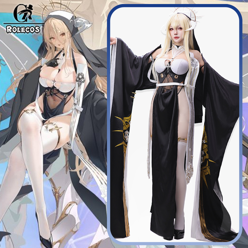 ROLECOS เกมอาซูร์ เลน HMS Impl - Anime Cosplay Nun บทวิจารณ์และราคา