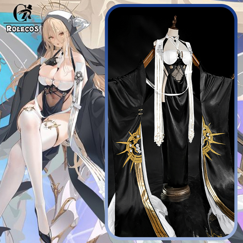 ROLECOS เกมอาซูร์ เลน HMS Impl - Anime Cosplay Nun บทวิจารณ์และราคา