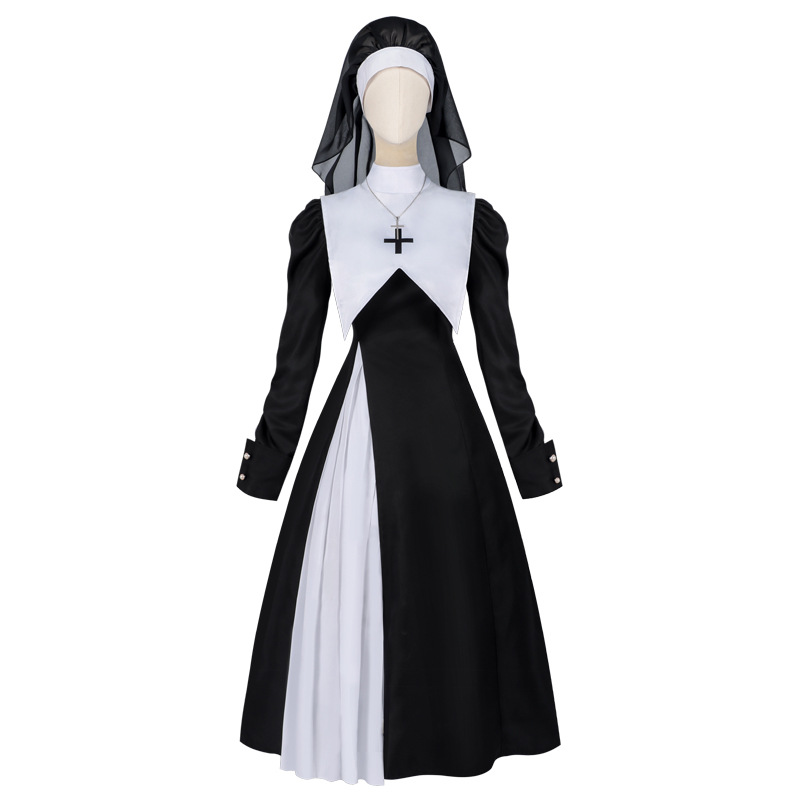 ชุดเดรสจีบสไตล์ยุโรปและอเมริกา - Anime Cosplay Nun บทวิจารณ์และราคา