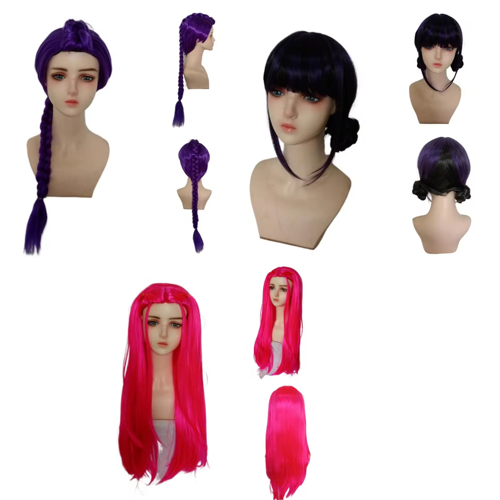 วิกผมยาวสีม่วงแบบถักเปีย สำหรั - Anime Cosplay Girl With Black Hair บทวิจารณ์และราคา